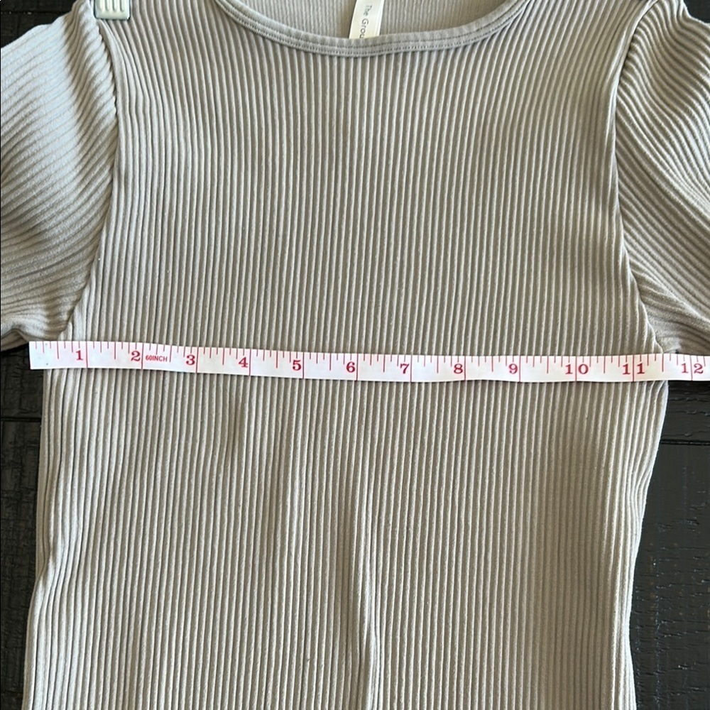 Babaton Grey/Taupe Fitted Ribbed Bodysuit - Picture 3 of 5